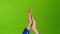 Two female hands clap and applauded on green screen background