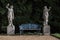 Two female statues at Hughenden Manor, Buckinghamshire