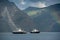 Two ferries at norwegian fjord