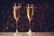Two festive champagne glasses