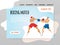 Two fighting boxers, boxing match. Vector illutration, design template of sport site,header, banner or poster.