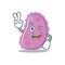 Two finger bacteria character cartoon style
