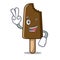 Two finger chocolate ice cream character cartoon