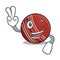 Two finger cricket ball isolated in the cartoon