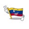 Two finger flag colombia isolated in the cartoon