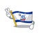 Two finger flag israel flown on mascot pole