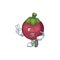 Two finger fruit mangosteen cartoon character for health