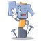 Two finger hammer character cartoon emoticon