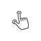 Two finger pinch gesture line icon