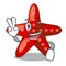 Two finger red starfish animal on mascot sand