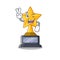 Two finger star trophy with the character shape