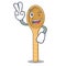 Two finger wooden spoon character cartoon