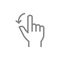 Two fingers flick left line icon. Touch screen hand gesture symbol