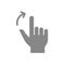 Two fingers flick right grey icon. Touch screen hand gesture symbol