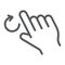 Two fingers rotate line icon, gesture and hand, twist sign, vector graphics, a linear pattern on a white background.