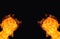 Two fire flames fist ready to fight