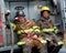 Two firefighter take a break and rests