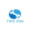 Two fish graphic design template vector
