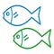 Two fishes, Christmas symbol, vector icon