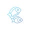Two fishes outline icon. Maldives seafood and diving. Tropical resort. Isolated vector stock illustration