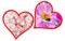 Two flower hearts silhouettes for the Valentine\'s day
