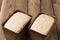 Two forms of Raw rye and wheat bread with flour sourdough.