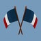 Two france flags  symbol illustration