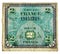 Two Francs issued in France 1944 series vintage bill Front