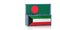 Two freight container with Bangladesh and Kuwait flag.