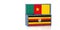 Two freight container with Cameroon and Uganda flag.
