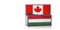 Two freight container with Canada and Hungary national flag.