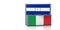 Two freight container with Italy and Honduras flag.