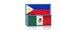 Two freight container with Philippines and Mexico flag.