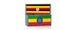Two freight container with Uganda and Ethiopia national flags.