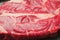 Two fresh strip loin steaks, Close up, Selective focus