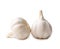 Two fresh white garlic bulbs isolated on white background with clipping path, Thai herb is great for healing several severe