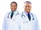 Two frican American Male Doctors Isolated on a White Background