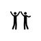 Two friends give five icon. Simple glyph, flat vector of People icons for UI and UX, website or mobile application