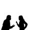 Two friends making chat, body black color silhouette vector