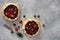 Two fruit cakes galette with fresh berries