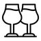 Two full glasses icon, outline style
