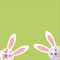 Two funny Bunny peeking from the corner. Vector image.