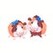 Two funny cartoon funny Guinea pigs clipart illustration vector