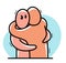 Two funny cartoon men hugging each other funny cartoon flat style vector illustration isolated, friends or lovers partners trust