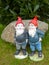 Two funny garden gnomes