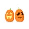 Two funny pumpkins. Halloween