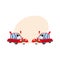 Two funny red car, auto characters absolutely dismayed and despaired