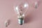 Two G4 bipin halogen lamps and a tungsten filament bulb- technology going obsolete