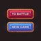 Two game buttons flat illustration. Game interface elements.