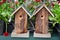 Two garden birdhouses